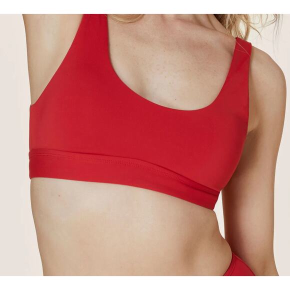 Andie Other - Andie Swim The Venture Bikini Top Cherry Red L Large New